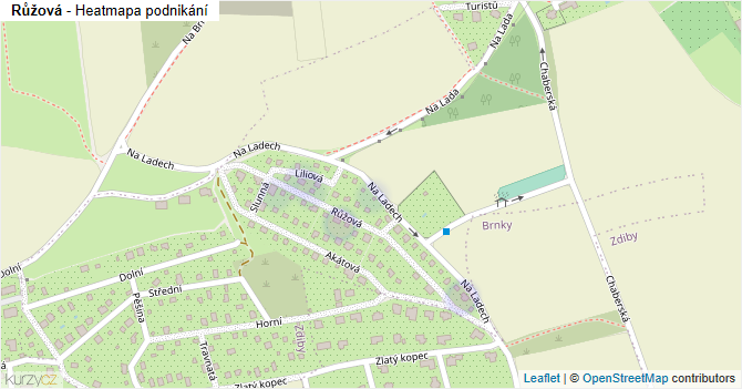 Růžová - mapa podnikání