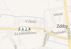 Sedlecká v obci Zdiby - mapa ulice
