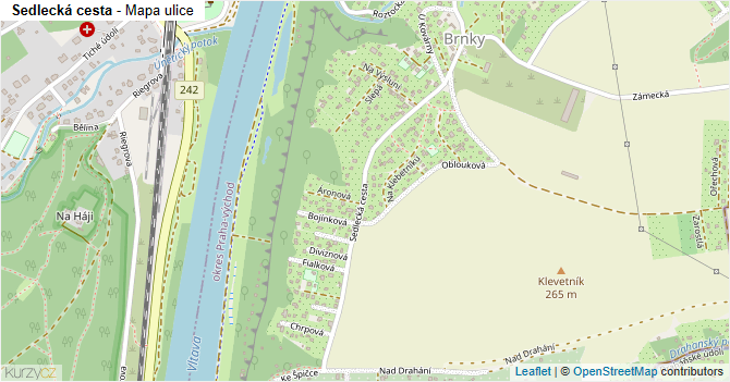 Sedlecká cesta - mapa ulice