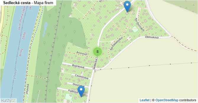 Sedlecká cesta - mapa firem