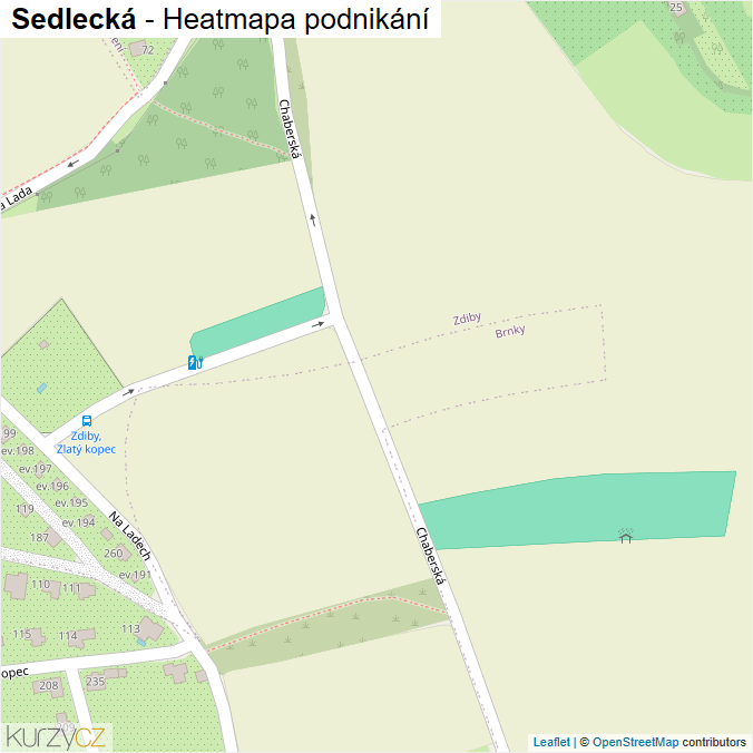 Mapa Sedlecká - Firmy v ulici.