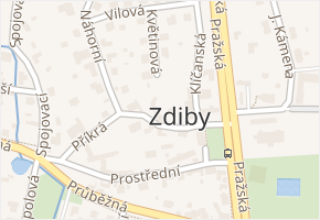 Selská v obci Zdiby - mapa ulice