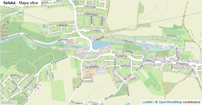 Selská - mapa ulice
