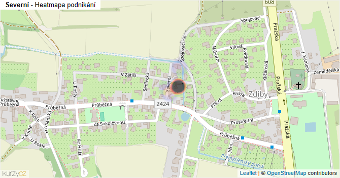 Severní - mapa podnikání