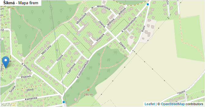 Šikmá - mapa firem