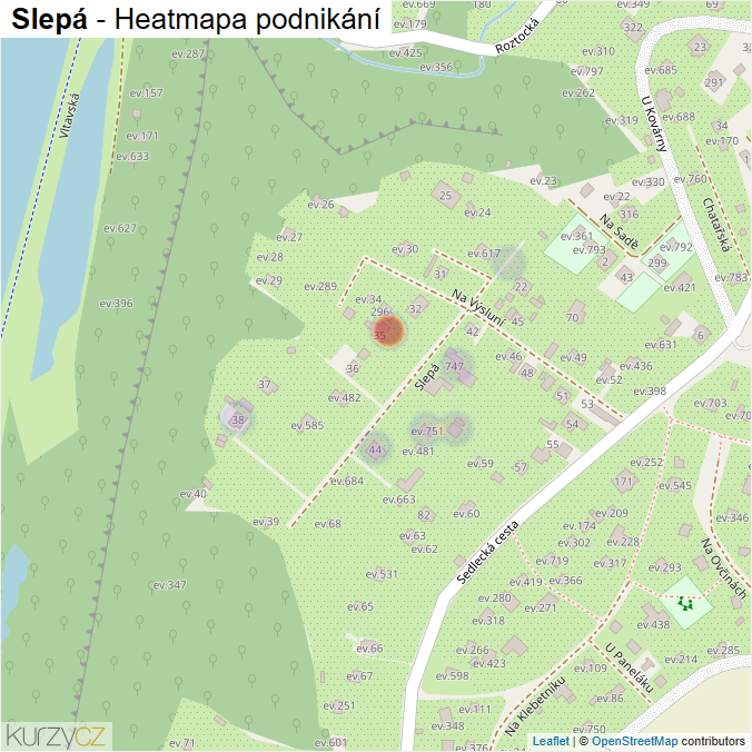 Mapa Slepá - Firmy v ulici.