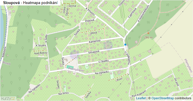 Sloupová - mapa podnikání