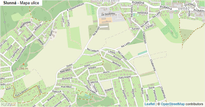 Slunná - mapa ulice