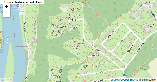 Strmá - mapa podnikání
