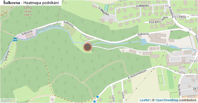 Šulkovna - mapa podnikání