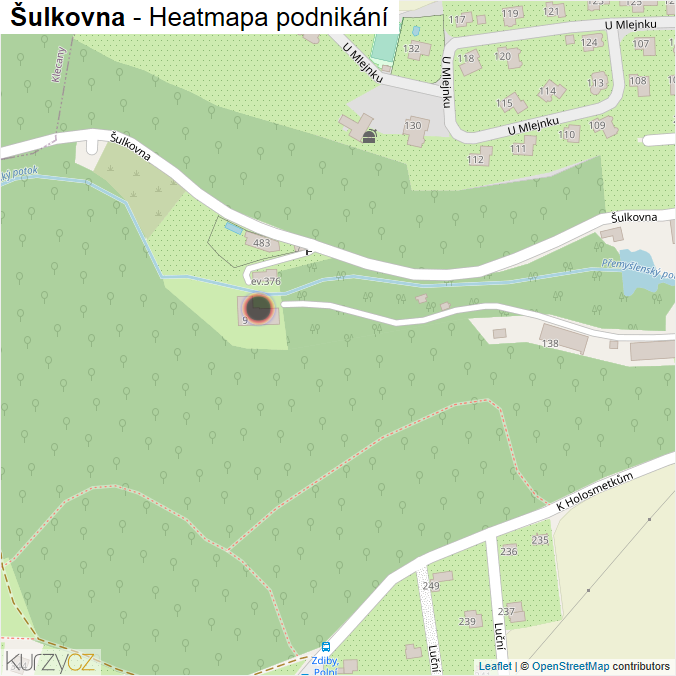 Mapa Šulkovna - Firmy v ulici.