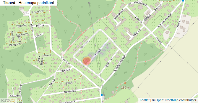 Tisová - mapa podnikání