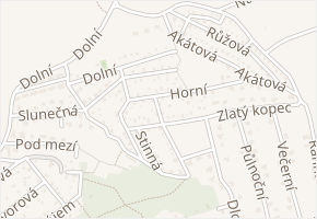 Travnatá v obci Zdiby - mapa ulice