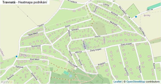 Travnatá - mapa podnikání