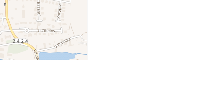 U Cihelny v obci Zdiby - mapa ulice