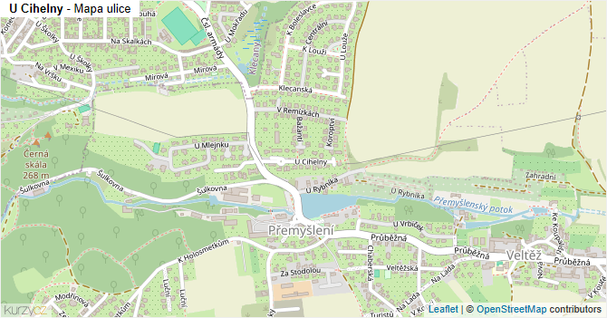 U Cihelny - mapa ulice