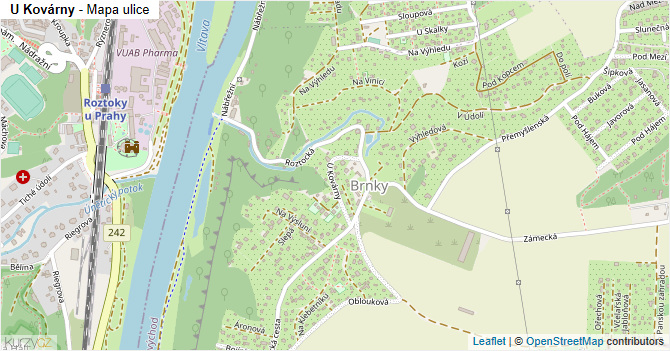 U Kovárny - mapa ulice