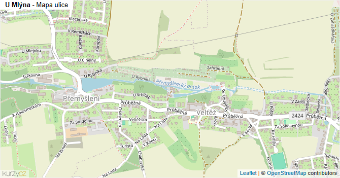 U Mlýna - mapa ulice