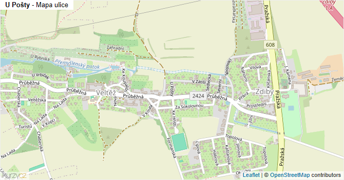 U Pošty - mapa ulice