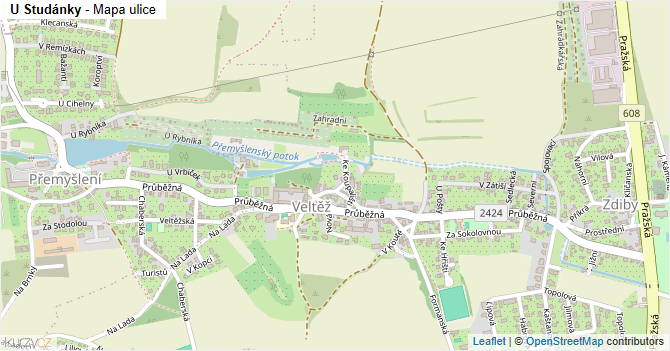 U Studánky - mapa ulice