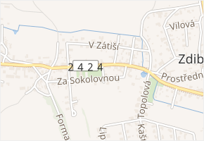 U Zastávky v obci Zdiby - mapa ulice