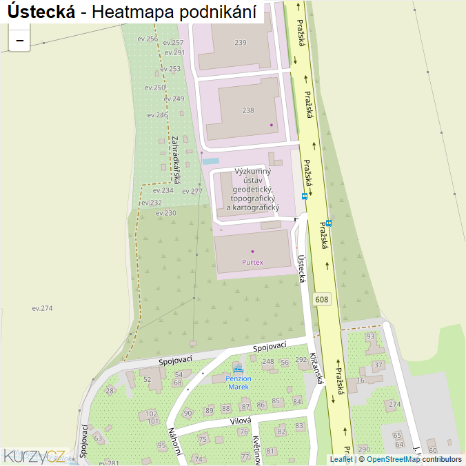 Mapa Ústecká - Firmy v ulici.