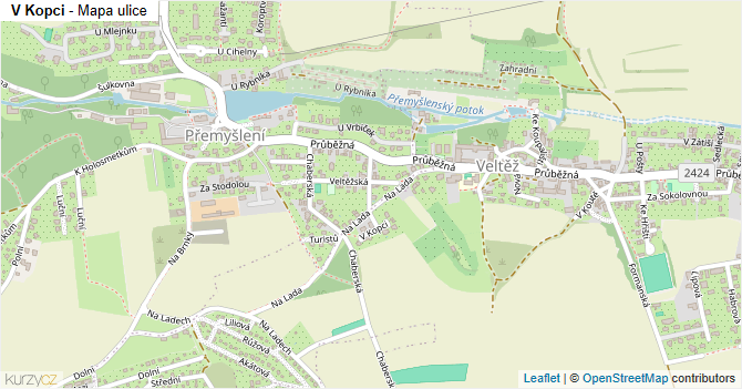 V Kopci - mapa ulice