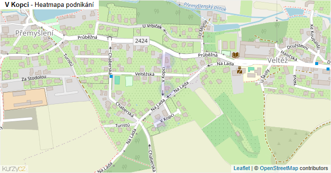 V Kopci - mapa podnikání