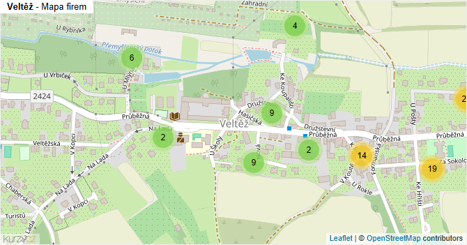 Veltěž - mapa firem