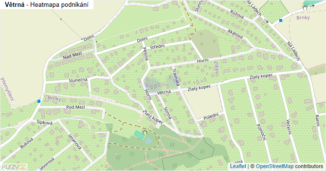 Větrná - mapa podnikání