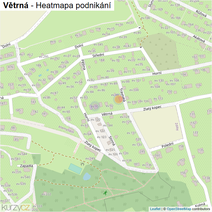 Mapa Větrná - Firmy v ulici.