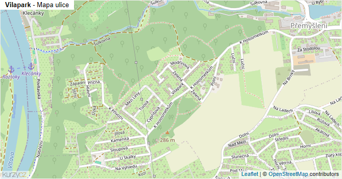 Vilapark - mapa ulice