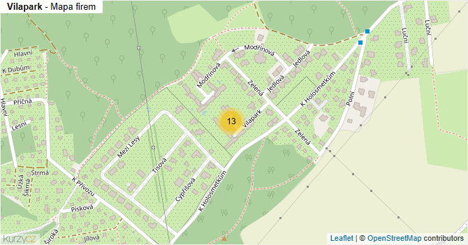 Vilapark - mapa firem