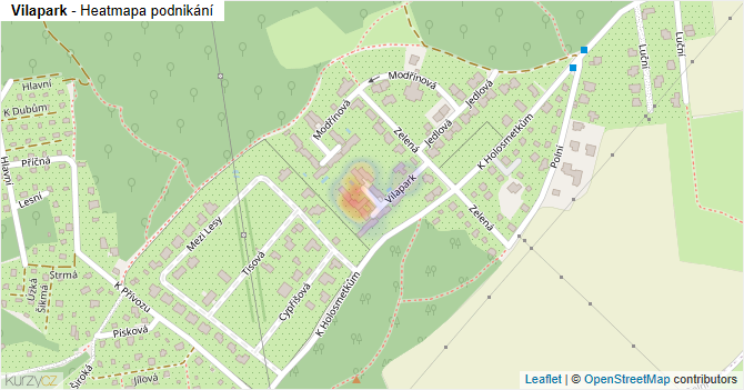Vilapark - mapa podnikání