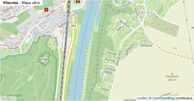 Vltavská - mapa ulice
