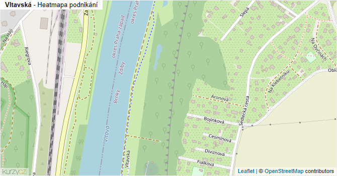 Vltavská - mapa podnikání