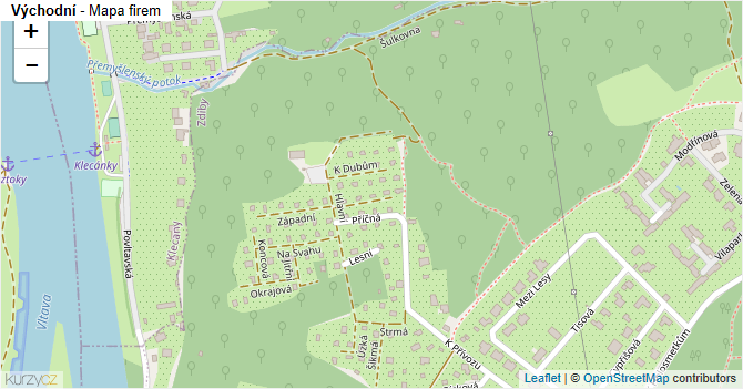 Východní - mapa firem