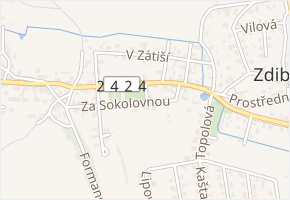 Za Sokolovnou v obci Zdiby - mapa ulice