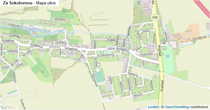 Za Sokolovnou - mapa ulice