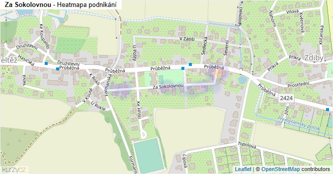 Za Sokolovnou - mapa podnikání