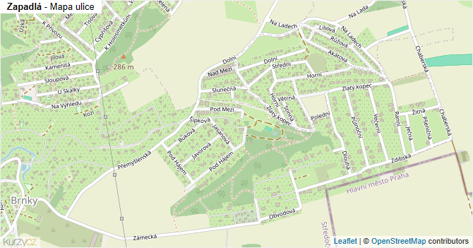 Zapadlá - mapa ulice