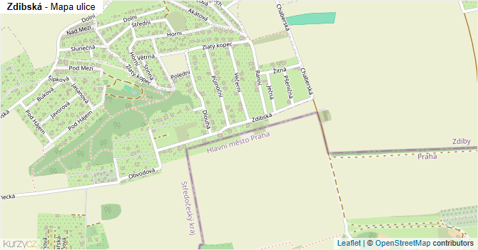 Zdibská - mapa ulice