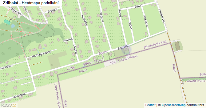 Zdibská - mapa podnikání