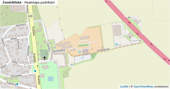Zemědělská - mapa podnikání
