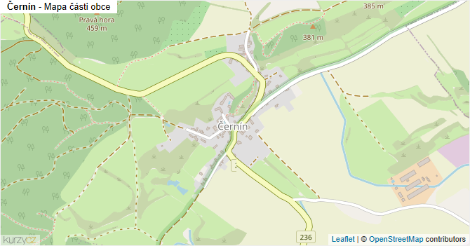 Černín - mapa části obce