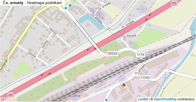 Čs. armády - mapa podnikání