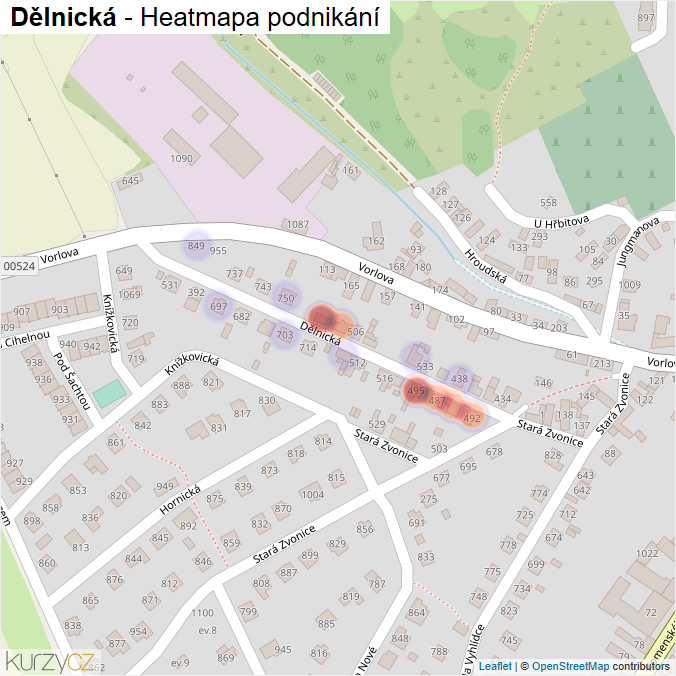 Mapa Dělnická - Firmy v ulici.