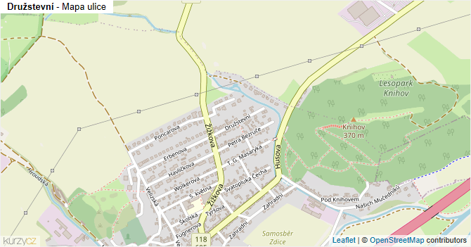Družstevní - mapa ulice