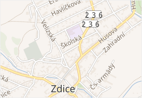 Fügnerova v obci Zdice - mapa ulice