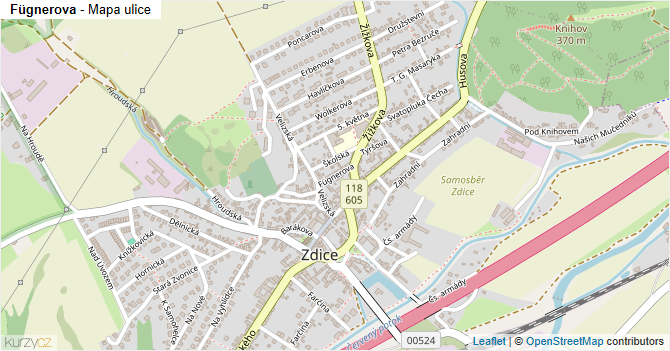 Fügnerova - mapa ulice